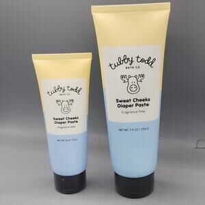 Tubby Todd Sweet Cheeks Diaper Paste 7.9 AND 4 oz Tubes Cream Hypoallergenic